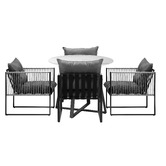 Living Fusion 4 Seater Round Hicks Outdoor Dining Table &amp; Chair Set