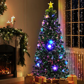 Living Fusion Bethany LED Fibre Optic Christmas Tree with Baubles