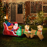 Living Fusion Teo Santa in Sleigh LED Inflatable Christmas Decoration