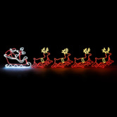 Living Fusion Elijah Santa with Reindeers LED Christmas Light Display