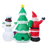Living Fusion Joe Santa &amp; Snowman LED Inflatable Christmas Decoration