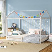Living Fusion Kaelar Pine Wood House Bed