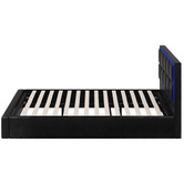 Living Fusion Ceri Faux Leather Gas Lift Storage Bed with LED
