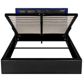 Living Fusion Ceri Faux Leather Gas Lift Storage Bed with LED