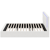 Living Fusion Ceri Boucle Gas Lift Storage Bed with LED