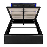 Living Fusion Ceri Faux Leather Gas Lift Storage Bed with LED