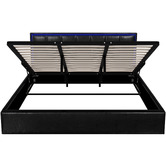 Living Fusion Ceri Faux Leather Gas Lift Storage Bed with LED
