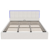 Living Fusion Ceri Boucle Gas Lift Storage Bed with LED