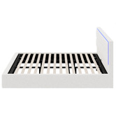Living Fusion Ceri Boucle Gas Lift Storage Bed with LED