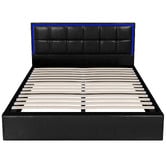 Living Fusion Ceri Faux Leather Gas Lift Storage Bed with LED