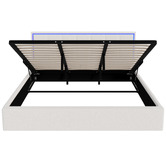 Living Fusion Ceri Boucle Gas Lift Storage Bed with LED