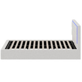 Living Fusion Ceri Boucle Gas Lift Storage Bed with LED