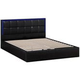 Living Fusion Ceri Faux Leather Gas Lift Storage Bed with LED