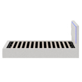 Living Fusion Ceri Boucle Gas Lift Storage Bed with LED
