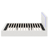 Living Fusion Ceri Boucle Gas Lift Storage Bed with LED