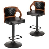 Living Fusion Yosef Faux Leather Adjustable Bar Stools