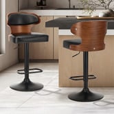Living Fusion Braylon Faux Leather Adjustable Bar Stools