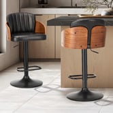 Living Fusion Layne Faux Leather Adjustable Bar Stools