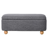 Living Fusion Ruan Linen-Look Storage Ottoman Bench