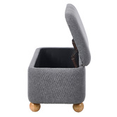 Living Fusion Ruan Linen-Look Storage Ottoman Bench
