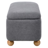 Living Fusion Ruan Linen-Look Storage Ottoman Bench