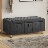 Living Fusion Corwin Linen-Look Storage Ottoman Bench