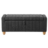 Living Fusion Corwin Linen-Look Storage Ottoman Bench