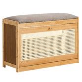 Living Fusion 70cm Reine Bamboo Shoe Storage Bench