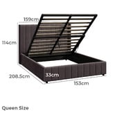 Living Fusion Meier Velvet Gas Lift Storage Bed Frame