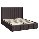 Living Fusion Meier Velvet Gas Lift Storage Bed Frame