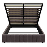 Living Fusion Meier Velvet Gas Lift Storage Bed Frame