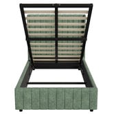 Living Fusion Green Meier Chenille Gas Lift Storage Bed