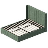 Living Fusion Green Meier Chenille Gas Lift Storage Bed