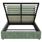 Living Fusion Green Meier Chenille Gas Lift Storage Bed