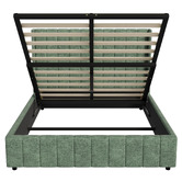 Living Fusion Green Meier Chenille Gas Lift Storage Bed
