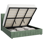 Living Fusion Green Meier Chenille Gas Lift Storage Bed