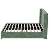 Living Fusion Green Meier Chenille Gas Lift Storage Bed