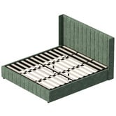 Living Fusion Green Meier Chenille Gas Lift Storage Bed