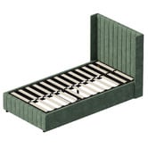 Living Fusion Green Meier Chenille Gas Lift Storage Bed