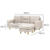 Living Fusion Vanessa 3 Seater Sofa with Reversible Chaise