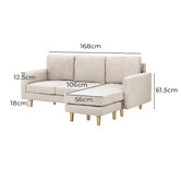 Living Fusion Vanessa 3 Seater Sofa with Reversible Chaise
