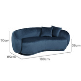Living Fusion Millie 3 Seater Rounded Velvet Sofa