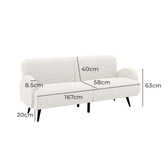 Living Fusion Kian 3 Seater Boucle Sofa
