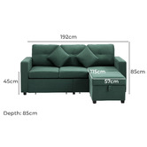 Living Fusion Kiva 3 Seater Sofa &amp; Ottoman Set