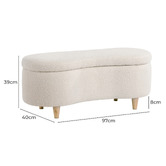 Living Fusion Eoin Teddy Storage Ottoman Bench