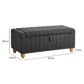 Living Fusion Corwin Linen-Look Storage Ottoman Bench