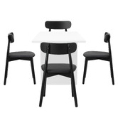 Living Fusion 4 Seater Black Emilia Dining Table &amp; Chair Set