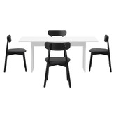 Living Fusion 4 Seater Black Emilia Dining Table &amp; Chair Set