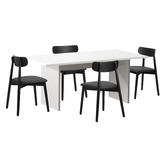 Living Fusion 4 Seater Black Emilia Dining Table &amp; Chair Set