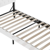 Living Fusion White Vinie Faux Leather Bed with LED